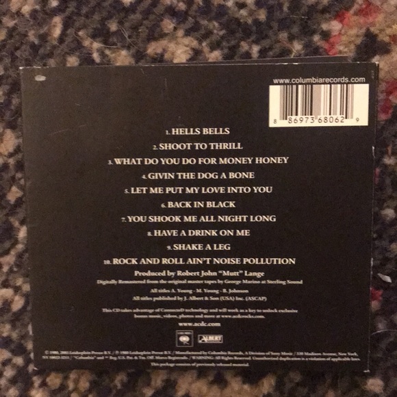 AC/DC BACK IN BLACK CD 1980 CLASSIC ROCK VINTAGE COLLECTIBLES 📀 - Picture 2 of 3